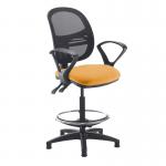 Jota mesh back draughtsmans chair with fixed arms - Solano Yellow VMD21-000-YS072