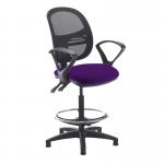 Jota mesh back draughtsmans chair with fixed arms - Tarot Purple VMD21-000-YS084