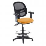 Jota mesh back draughtsmans chair with adjustable arms - Solano Yellow