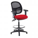 Jota mesh back draughtsmans chair with adjustable arms - Panama Red