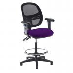 Jota mesh back draughtsmans chair with adjustable arms - Tarot Purple
