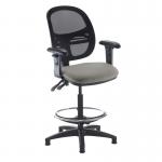 Jota mesh back draughtsmans chair with adjustable arms - Slip Grey VMD22-000-YS094