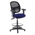 Jota mesh back draughtsmans chair with adjustable arms - Ocean Blue VMD22-000-YS100