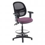 Jota mesh back draughtsmans chair with adjustable arms - Bridgetown Purple