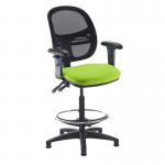 Jota mesh back draughtsmans chair with adjustable arms - Madura Green