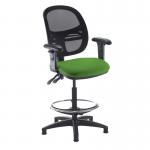 Jota mesh back draughtsmans chair with adjustable arms - Lombok Green VMD22-000-YS159