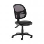 Jota Mesh medium back operators chair with no arms - Nero Black vinyl VMH10-000-00110