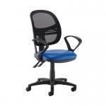 Jota Mesh medium back operators chair with fixed arms - Ocean Blue vinyl VMH11-000-74465