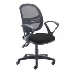 Jota Mesh medium back operators chair with fixed arms - black VMH11-000-BLK