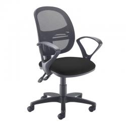 Cheap Stationery Supply of Jota Mesh medium back operators chair with fixed arms - black Office Statationery