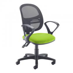 Cheap Stationery Supply of Jota Mesh medium back operators chair with fixed arms - green Office Statationery