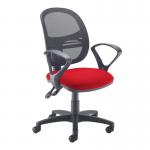 Jota Mesh medium back operators chair with fixed arms - red VMH11-000-RED
