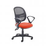 Jota Mesh medium back operators chair with fixed arms - Tortuga Orange VMH11-000-YS168