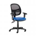 Jota Mesh medium back operators chair with adjustable arms - Ocean Blue vinyl VMH12-000-74465