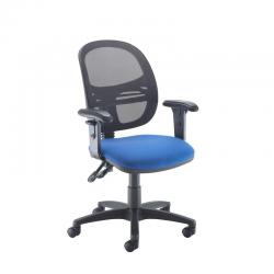 Cheap Stationery Supply of Jota Mesh medium back operators chair with adjustable arms - blue Office Statationery