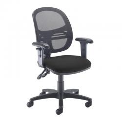 Cheap Stationery Supply of Jota Mesh medium back operators chair with adjustable arms - black Office Statationery