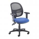 Jota Mesh medium back operators chair with adjustable arms - blue VMH12-000-BLU