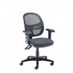 Vantage Mesh medium back operators chair with adjustable arms - charcoal