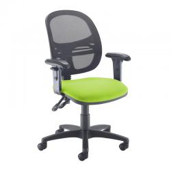 Cheap Stationery Supply of Jota Mesh medium back operators chair with adjustable arms - green Office Statationery
