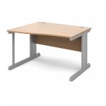 Vivo left hand wave desk 1200mm - silver frame and beech top