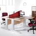 Vivo left hand wave desk 1600mm - silver frame, Nebraska Oak top VWL16-S-NO