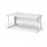 Vivo left hand wave desk 1600mm - white frame, white top VWL16-WH-WH