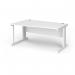 Vivo left hand wave desk 1600mm - white frame, white top VWL16-WH-WH