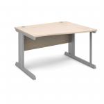 Vivo right hand wave desk 1200mm - silver frame and maple top