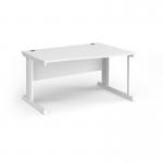 Vivo right hand wave desk 1400mm - white frame, white top VWR14-WH-WH