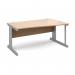 Vivo right hand wave desk 1600mm - silver frame, beech top VWR16-S-B