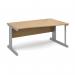 Vivo right hand wave desk 1600mm - silver frame, oak top VWR16-S-O