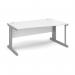Vivo right hand wave desk 1600mm - silver frame, white top VWR16-S-WH