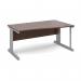 Vivo right hand wave desk 1600mm - silver frame, walnut top VWR16W