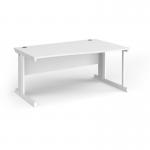 Vivo right hand wave desk 1600mm - white frame, white top VWR16-WH-WH