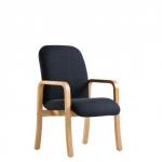 Yealm modular beech wooden frame chair with double arms 540mm wide - charcoal YEA50004-C