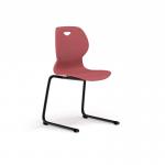 Zara - Multi-Purpose Chair Coral, Reverse Cantilever Black Base ZAR102-CR-K