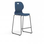 Zara - Multi-Purpose Chair Steel Blue, Stool Sled Black Base ZAR103-SB-K