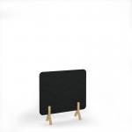 Zigzag Acoustic Floor Standing Screen Wooden Legs 1200w 1200h - Black ZFSC1200-WF-BK