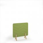 Zigzag Acoustic Floor Standing Screen Wooden Legs 1200w 1200h - Fruit Green ZFSC1200-WF-FG