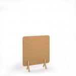 Zigzag Acoustic Floor Standing Screen Wooden Legs 1200w 1400h - Longan Yellow ZFSC1400-WF-LY