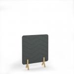 Zigzag Acoustic Floor Standing Screen Wooden Legs 1200w 1400h - Moonlight Grey ZFSC1400-WF-MG