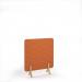 Zigzag Acoustic Floor Standing Screen Wooden Legs 1200w 1400h - Tangerine ZFSC1400-WF-TA