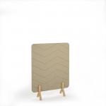 Zigzag Acoustic Floor Standing Screen Wooden Legs 1200w 1600h - Dark Camel ZFSC1600-WF-DC