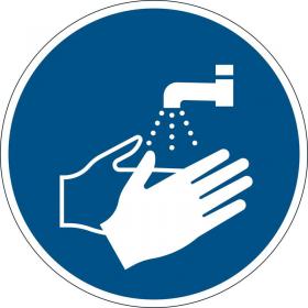 Durable Adhesive ISO Wash Your Hands Sign Safety Floor Sticker - 43cm 103606