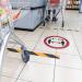 Durable Adhesive ISO Social Distancing Sign Safety Floor Sticker - 43cm 