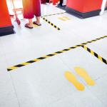 Durable Adhesive Feet Floor Sign Safety Foot Stickers - 5 Pairs - Yellow 