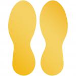 Durable Adhesive Feet Floor Sign Safety Foot Stickers - 5 Pairs - Yellow 104704