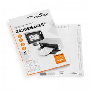 Durable BADGEMAKER Printable Name Badge Inserts - 240 Cards - 40x75mm