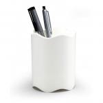 Durable TREND Pen Pot Pencil Holder Desk Tidy Organiser - 6 Pack - White 1701235010