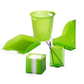 Durable TREND Pen Pot Pencil Holder Desk Tidy Organizer Cup - Clear Green 1701235017